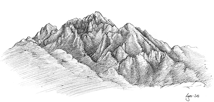 Draw shadows of a mountain